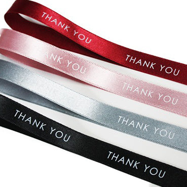THANK YOU リボン 白文字4色 幅15㎜ 長さ45M