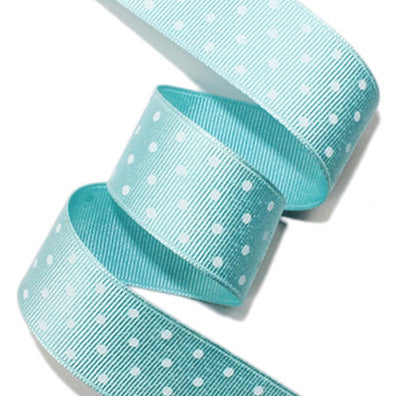 ドットプリントグログラン Mint/White 幅15/25㎜ 長さ22M