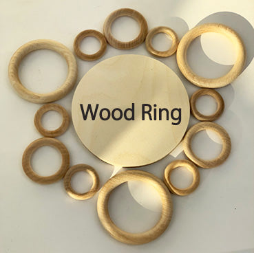 マクラメWoodring ナチュラル 外径2-10cm 9種 1個