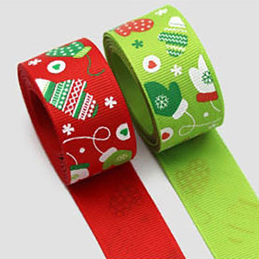 クリスマスグローブ Green/Red 幅9/16/25㎜ 長さ22M