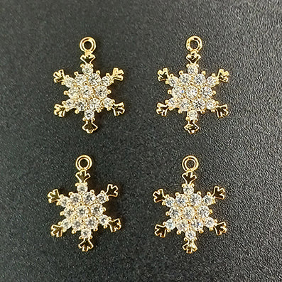 雪花キュービックパーツ gold 14x11㎜ 5/30個