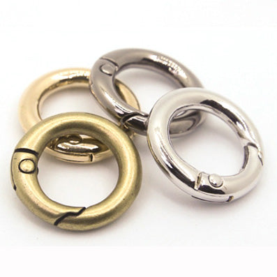 ワンタッチ 円形キーリング 4色 直径20/28/35/40㎜ 5個