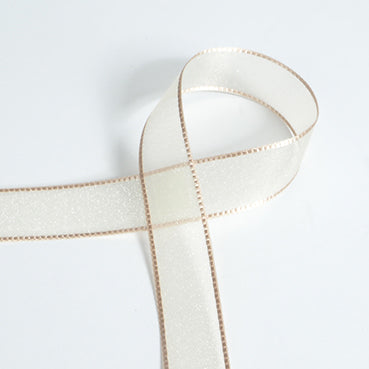 #06 麦藁色(むぎわらいろ) パールオーガンジー 幅15/25/38ｍｍ 長さ45M