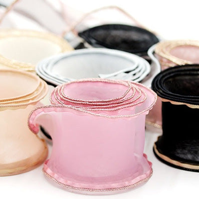 バイアスフリルオーガンジーリボン 10色 幅60㎜ 長さ9M