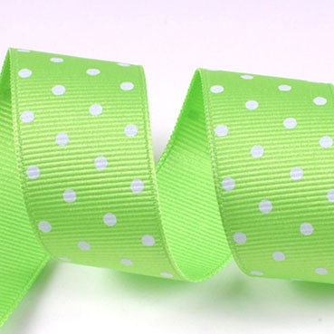 ドット プリントグログラン Yellow Green/White 幅15/25㎜ 長さ22M