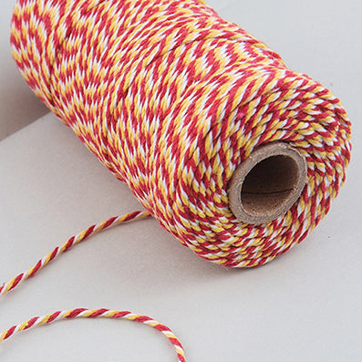 #33 yellow red コットントワインコード 幅1.5mm 長さ90M