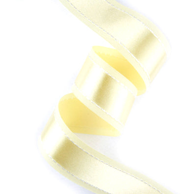 #05 light yellow サテン片面ステッチ 幅25㎜ 長さ14M