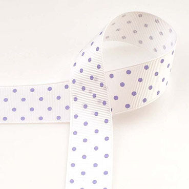 ドット プリントグログラン White/Light Violet 幅15/25㎜ 長さ22M