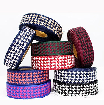 #06 navy-hot pink ハウンドチェック 幅10/25/40㎜ 長さ9M