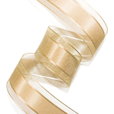 #06 beige 平織オーガンジーC 幅16/26/40㎜ 長さ22M