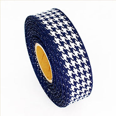 #08 navy-white ハウンドチェック 幅10/25/40㎜ 長さ9M