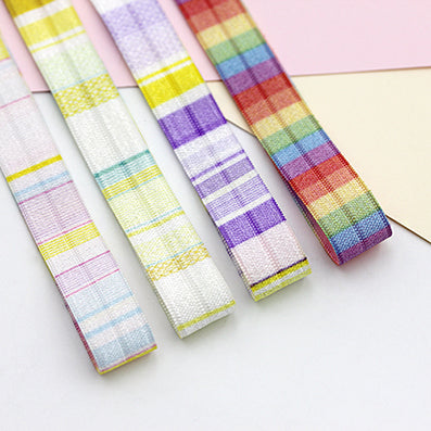 レインボーヘアタイ 4色 幅15㎜ 長さ2/18M