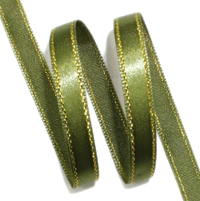 #14 deep khaki 金糸2ラインサテン 幅5㎜ 長さ45M