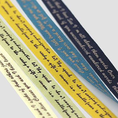 英文レタリング平織リボン 13色 幅10/15㎜ 長さ22M