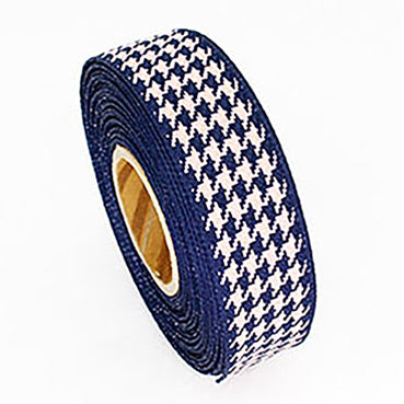 #01 navy-light pink ハウンドチェック 幅10/25/40㎜ 長さ9M