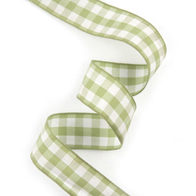 #02 khaki ベーシックチェックリボン 幅15/25㎜ 長さ14M