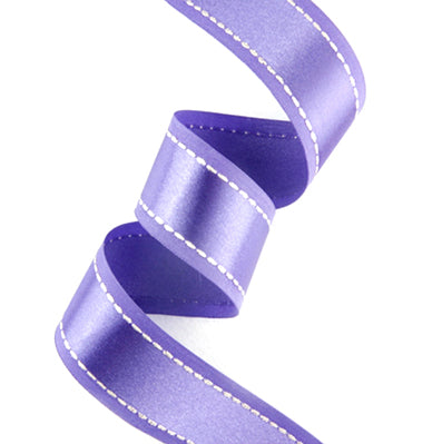 #13 violet サテン片面ステッチ 幅25㎜ 長さ14M