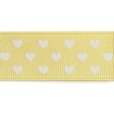 #06 light yellow ハートプリントグログラン 幅15/25㎜ 長さ22M