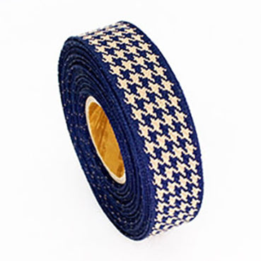 #02 navy-beige ハウンドチェック 幅10/25/40㎜ 長さ9M