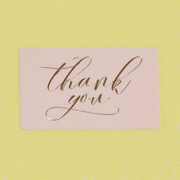 Thank you ステッカー Pink 50x30㎜ 8個綴り 5枚
