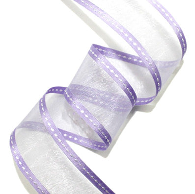 #11 light violet サテンオーガンジーステッチ 幅10/16/26㎜ 長さ22M