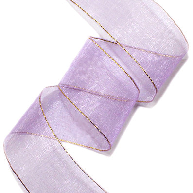 #15 light violet 金糸オーガンジー 幅16/26/36㎜ 長さ45M