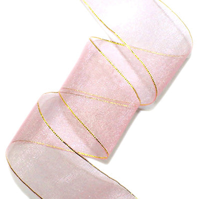 #04 pink 金糸オーガンジー 幅26/36㎜ 長さ45M