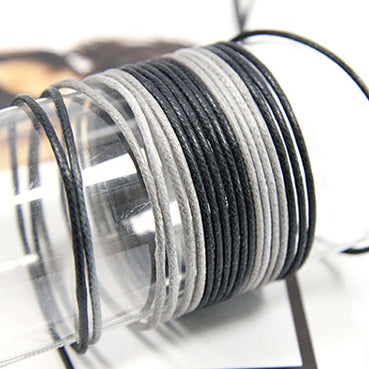 #01 black グラデーション コットン ワックスコード 幅1/1.5/2㎜ 長さ90M