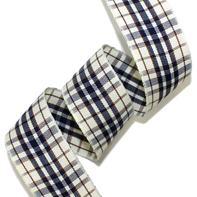 #05 navy クラシックチェックリボン 幅15/25㎜ 長さ14M