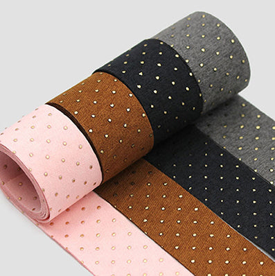 ゴールドドットファブリックリボン 7色 幅40㎜ 長さ9M