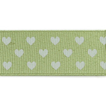 #08 light khaki ハートプリントグログラン 幅15/25㎜ 長さ22M