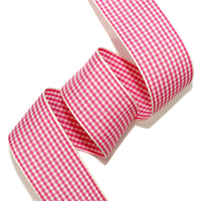 #12 cherry/cream 小紋チェックリボン 幅15/25㎜ 長さ45M