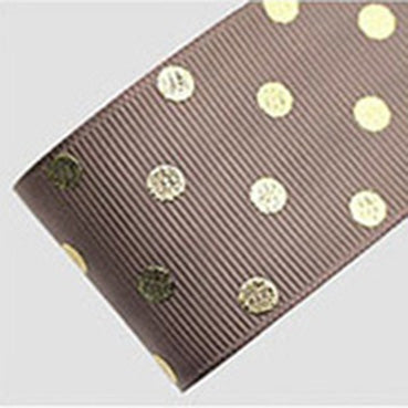 # 839 グログランゴールドドット Choco 幅25/38㎜ 長さ22M