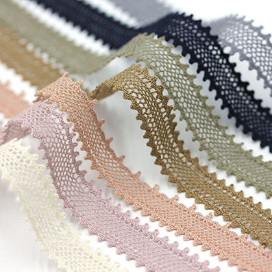 ISL002 ソフトカラーレースM 7色 幅15㎜ 長さ9M