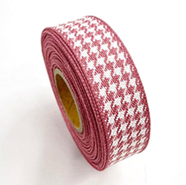 #11 pink-white ハウンドチェック 幅10/25/40㎜ 長さ9M