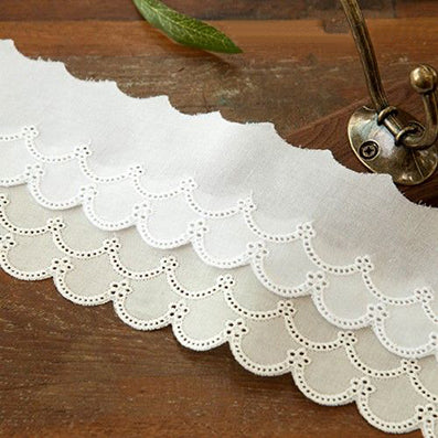 二段星の花綿レース 2色 幅70㎜ 長さ2M