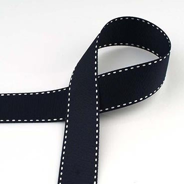 #25 紺(こん) グログランステッチ 幅5/10/15/25/40㎜ 長さ9/45M