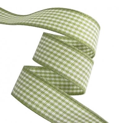 #09 khaki/white 小紋チェックリボン 幅15/25㎜ 長さ45M