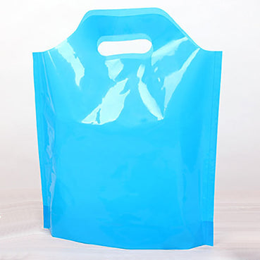 LDPE 無地ラウンド袋 Blue 4種 底マチ有り 100枚