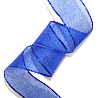 #28 blue パールオーガンジー 幅16/26/36ｍｍ 長さ27M