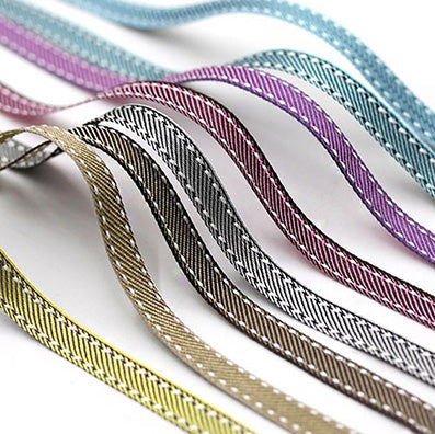 両面異色ステッチリボン 17色 幅10/20㎜ 長さ9M