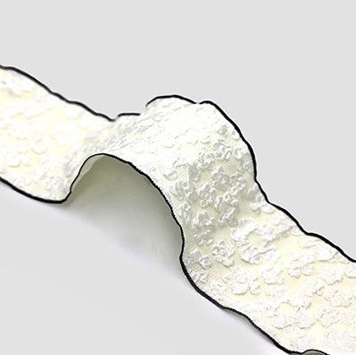 ホワイトフラワー ジャカードリボン ivory 幅50㎜ 長さ9M