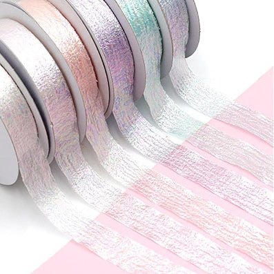 薄地パールファブリックリボン 6色 幅25/40/100㎜ 長さ9M