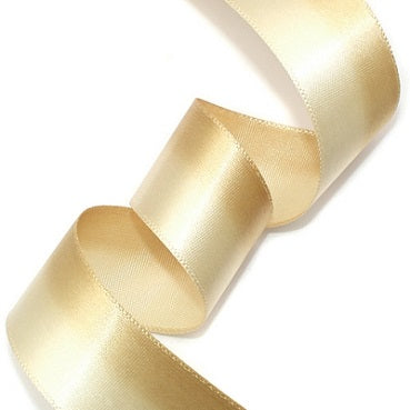 #25 light beige&beige 2色グラデーション 片面有光サテン 幅15/25㎜ 長さ22M