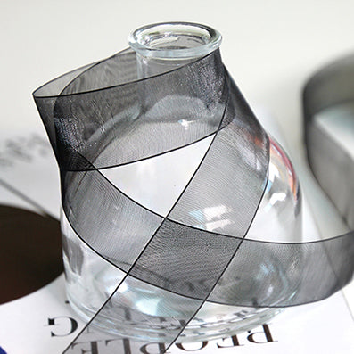 #030 black Newポリオーガンジー 幅9/16/25/38㎜ 長さ45/180M