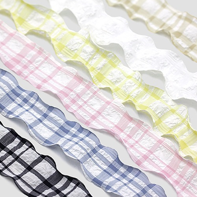 ウェーブチェックリボン 6色 幅40㎜ 長さ9M