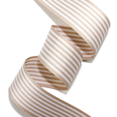 #08 beige 5/8lineストライプ 幅15/25㎜ 長さ45M