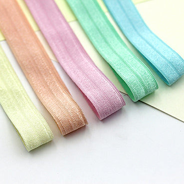 パステル有光ヘアタイ 5色 幅15㎜ 長さ2/18M