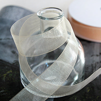 #714 pastel peach Newポリオーガンジー 幅9/16/25/38㎜ 長さ45/180M