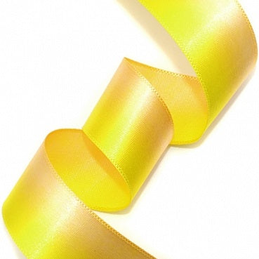 #08 yellow&beige 2色グラデーション 片面有光サテン 幅15/25㎜ 長さ22M